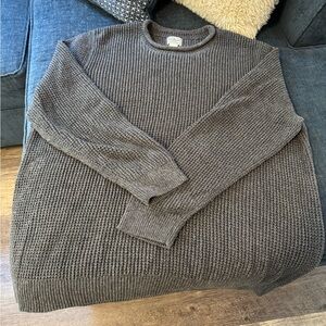 L.L. Bean Gray Crewneck Sweater with Chunky Knit